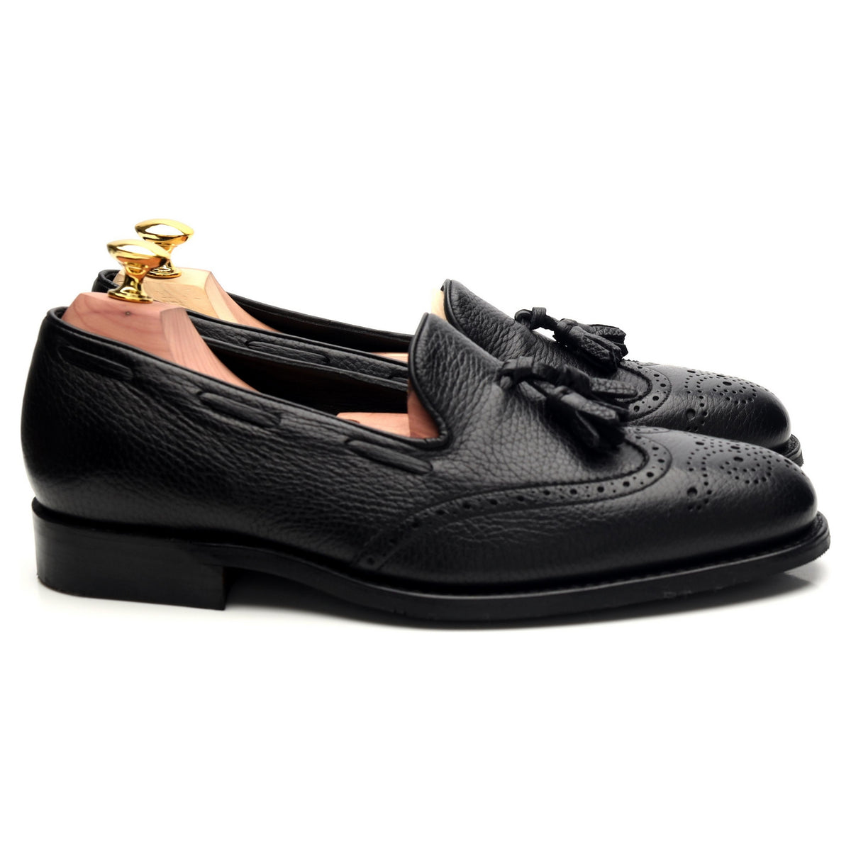 &#39;Clive&#39; Black Leather Tassel Loafer UK 7.5 F