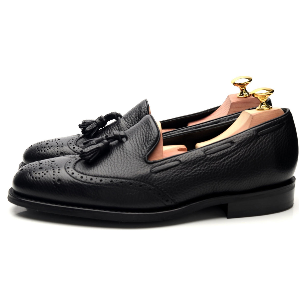 &#39;Clive&#39; Black Leather Tassel Loafer UK 7.5 F