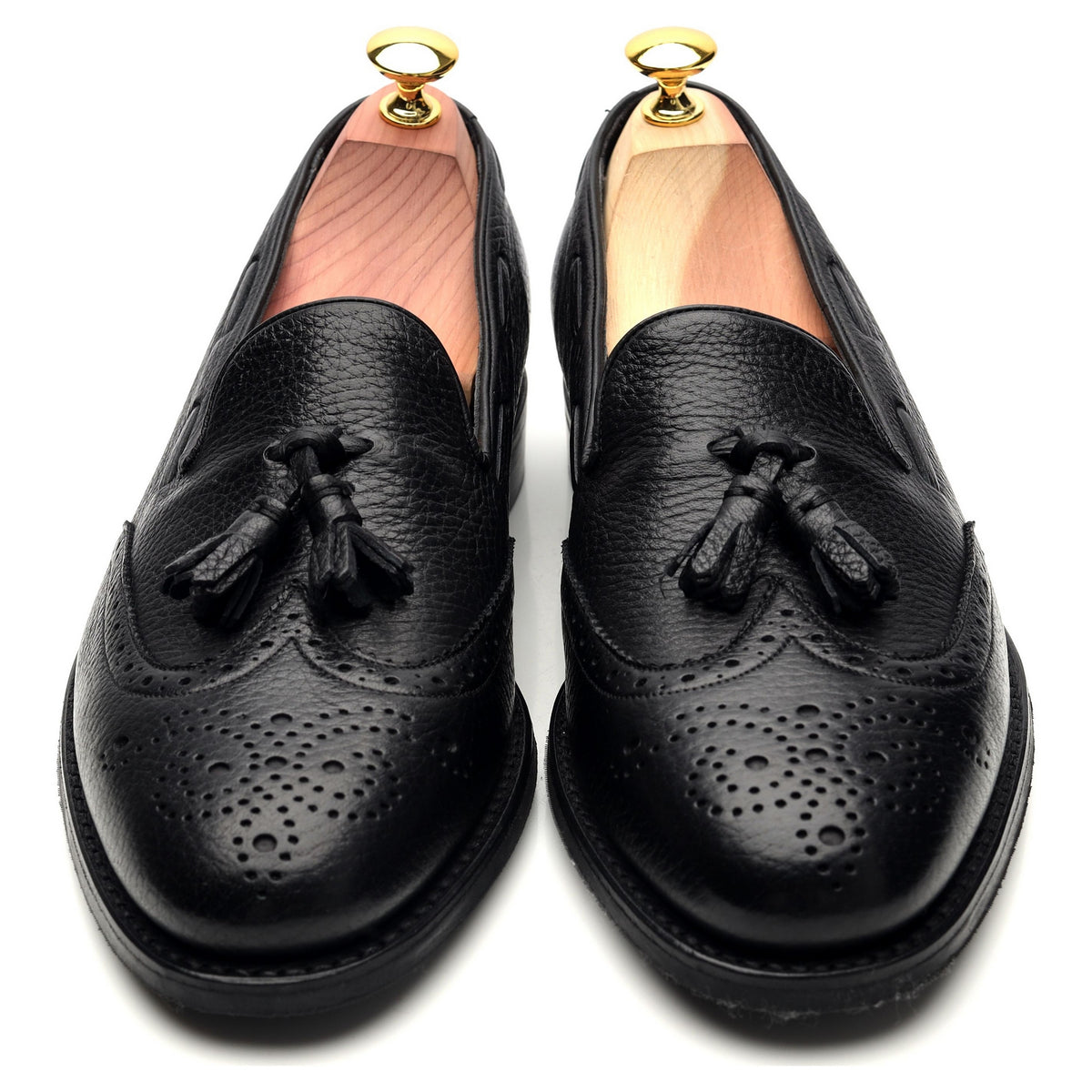 &#39;Clive&#39; Black Leather Tassel Loafer UK 7.5 F