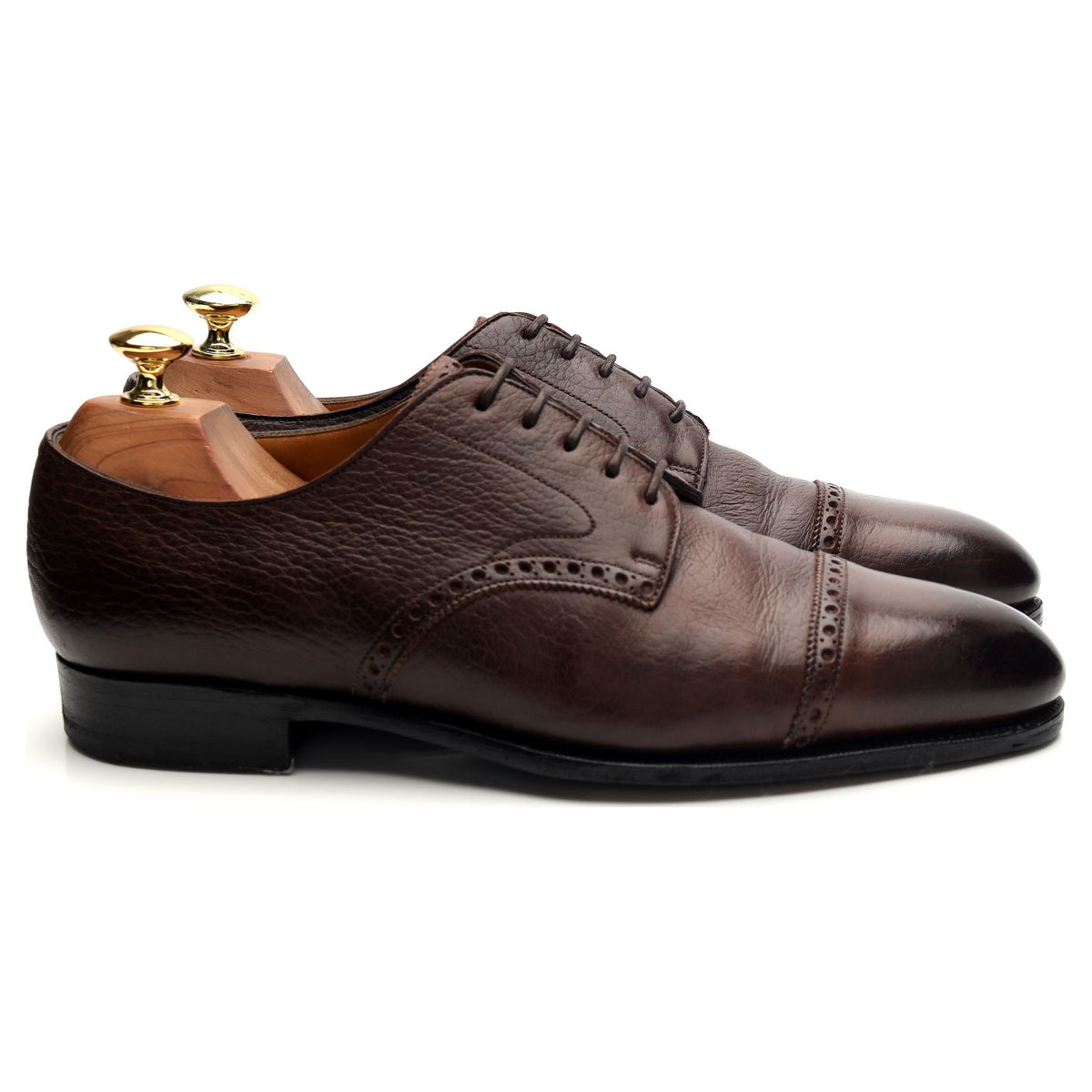 &#39;Shoreditch&#39; Dark Brown Leather Derby Brogue UK 7.5 E