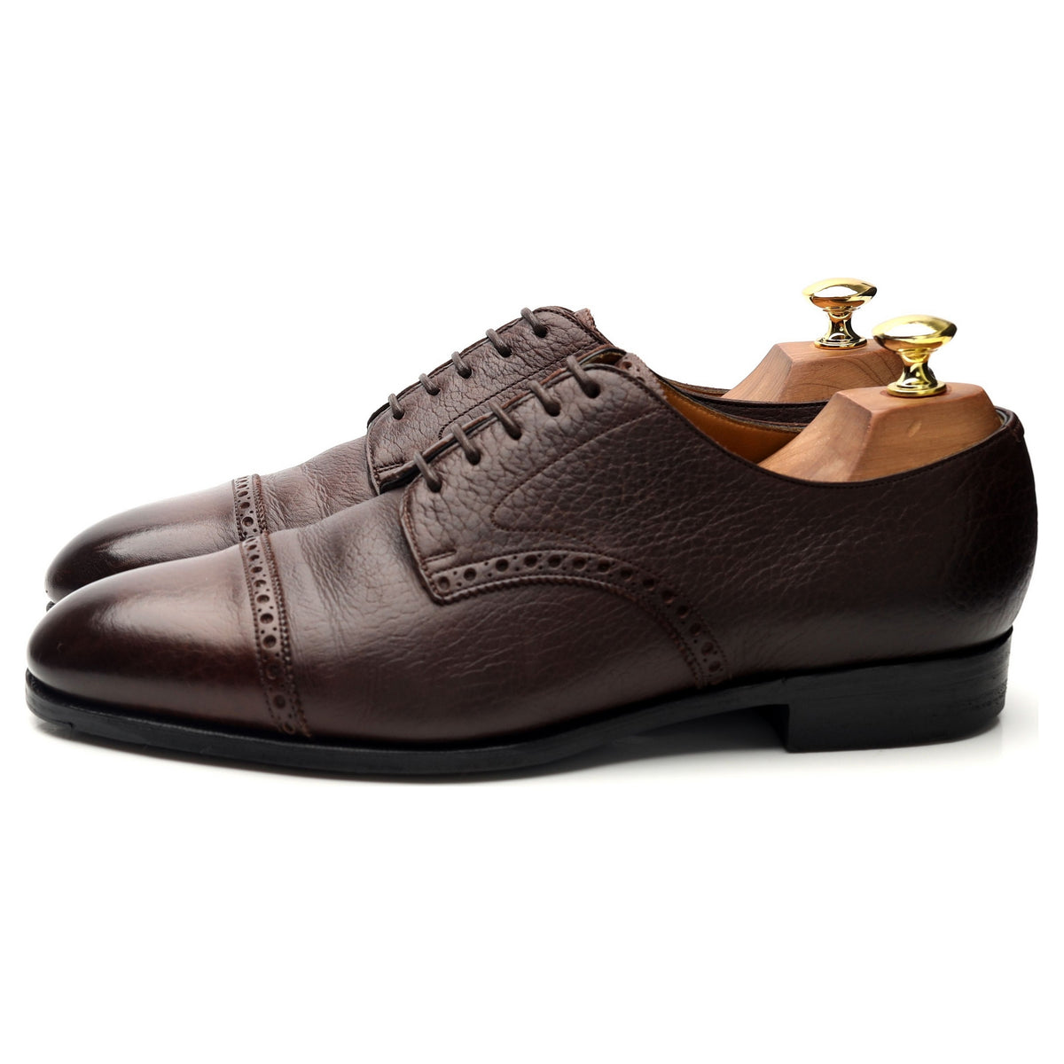 &#39;Shoreditch&#39; Dark Brown Leather Derby Brogue UK 7.5 E