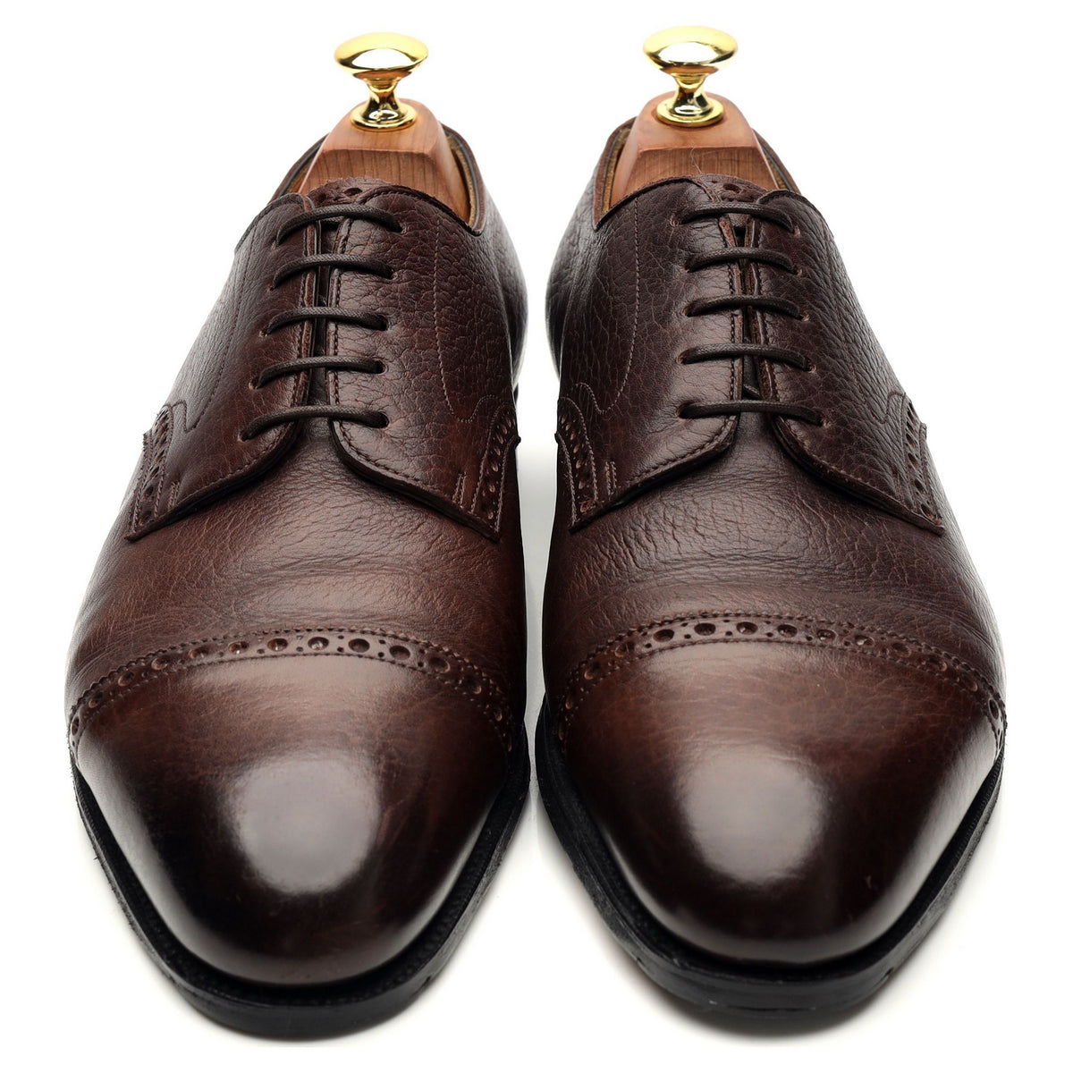 &#39;Shoreditch&#39; Dark Brown Leather Derby Brogue UK 7.5 E