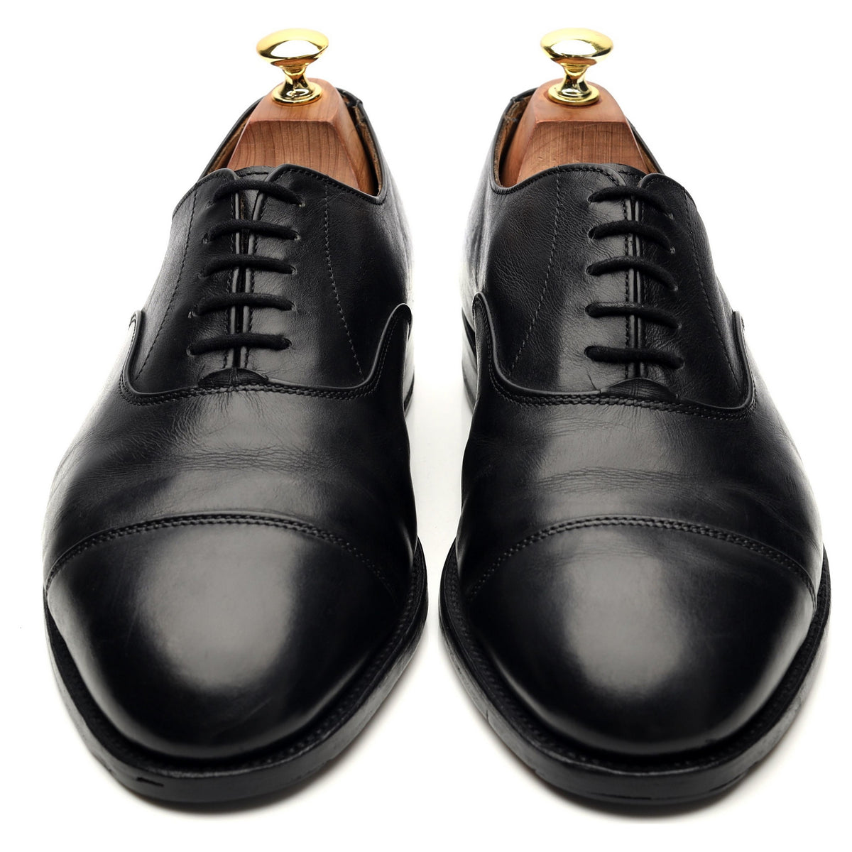 &#39;Henley&#39; Black Leather Oxford UK 8.5