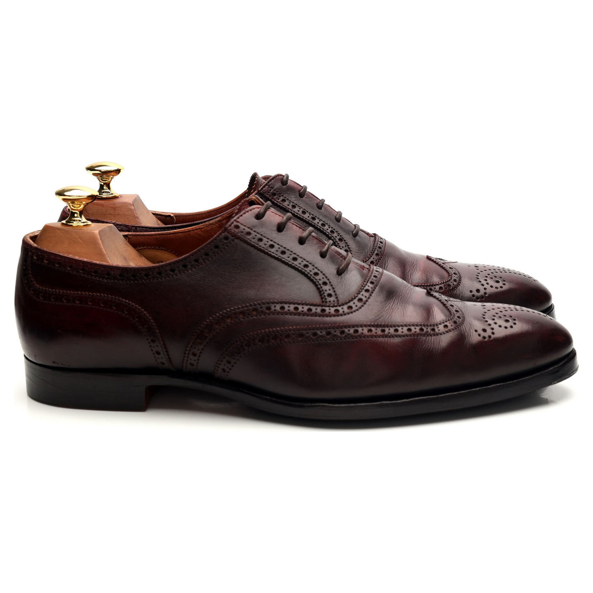 &#39;Reuben&#39; Burgundy Leather Oxford Brogue UK 9 E