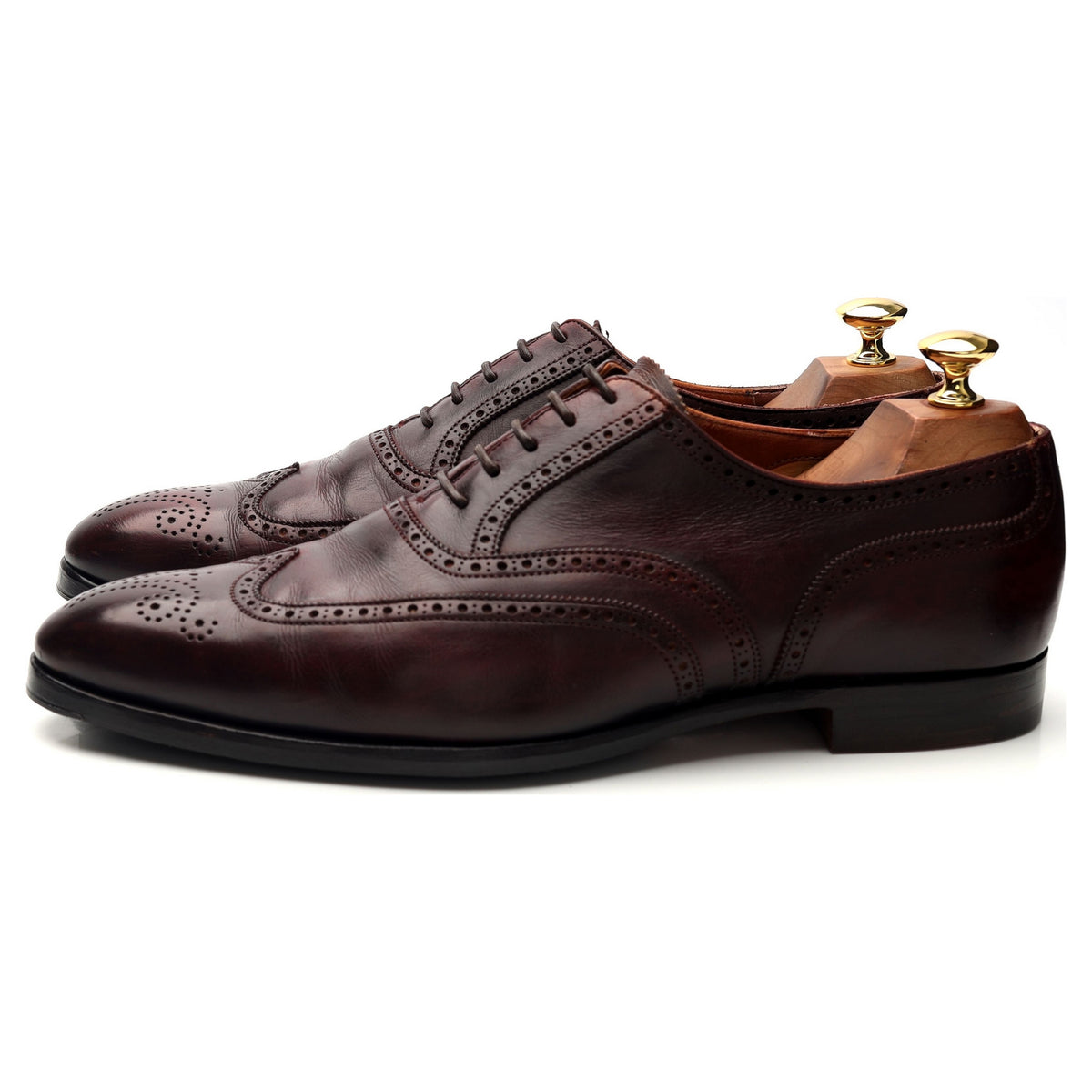 &#39;Reuben&#39; Burgundy Leather Oxford Brogue UK 9 E