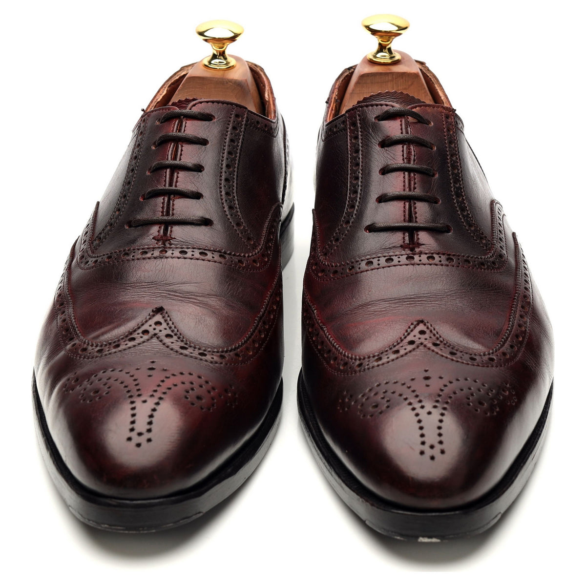 &#39;Reuben&#39; Burgundy Leather Oxford Brogue UK 9 E