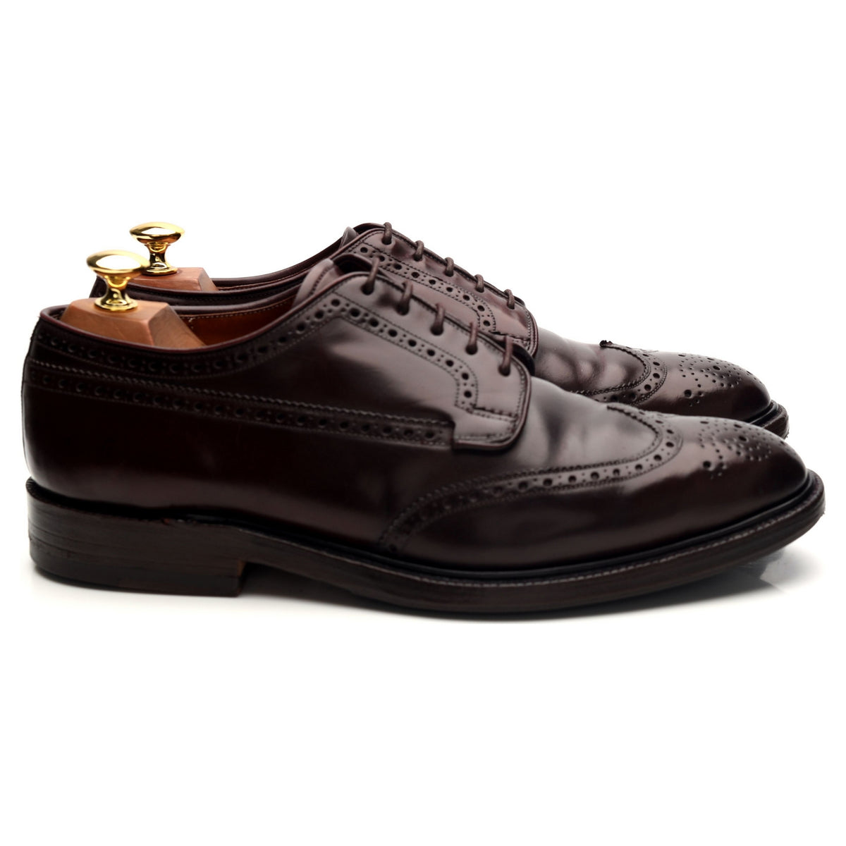 &#39;Grafton&#39; Burgundy Cordovan Leather Derby Brogue UK 9 F