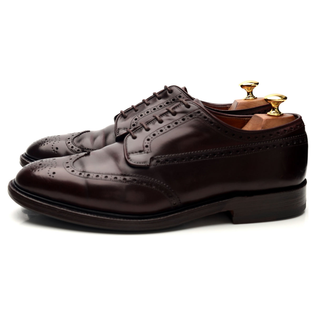 &#39;Grafton&#39; Burgundy Cordovan Leather Derby Brogue UK 9 F