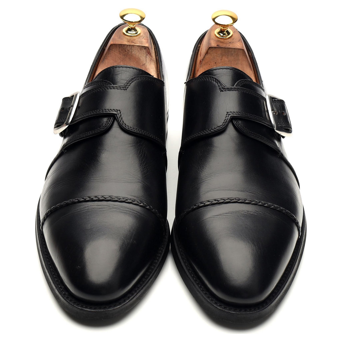 Black Leather Monk Strap UK 12