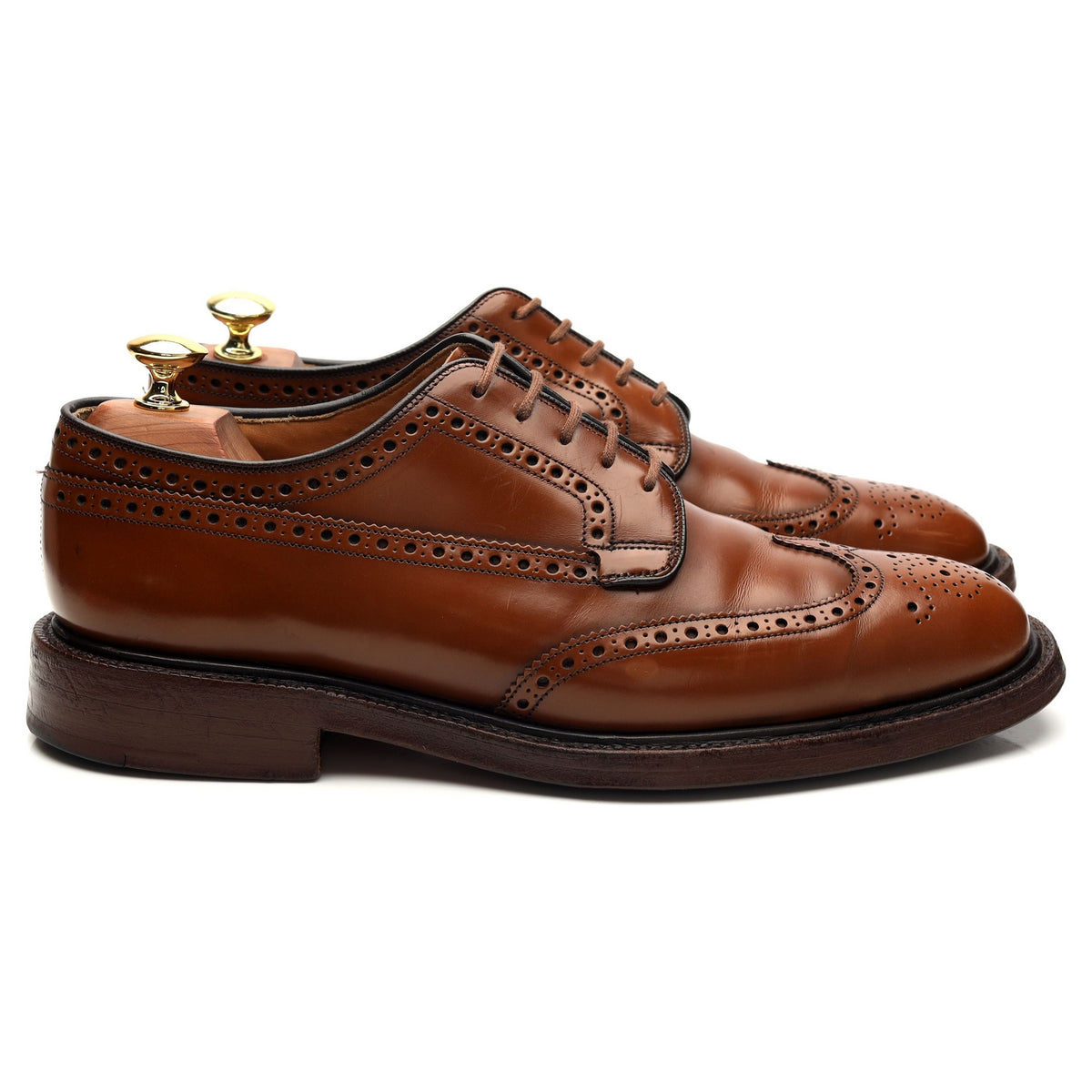 &#39;Grafton&#39; Brown Leather Derby Brogues UK 8 F