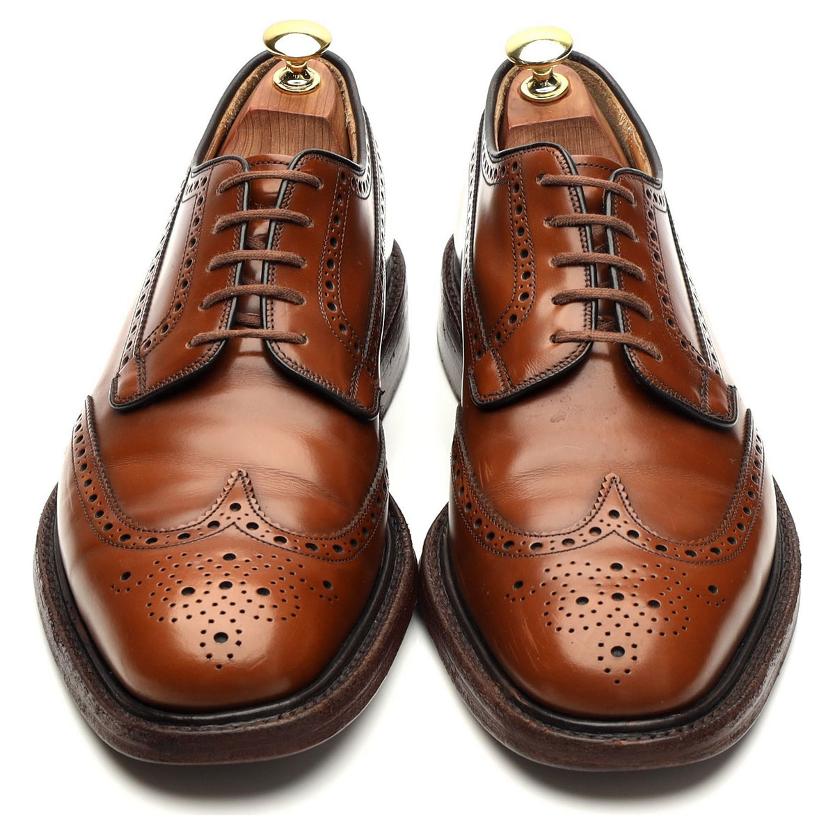 &#39;Grafton&#39; Brown Leather Derby Brogues UK 8 F