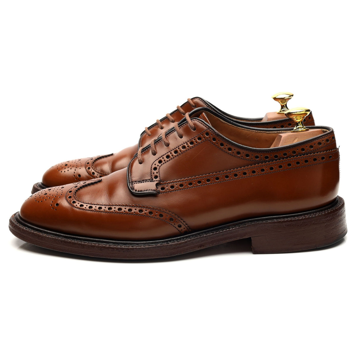 &#39;Grafton&#39; Brown Leather Derby Brogues UK 8 F