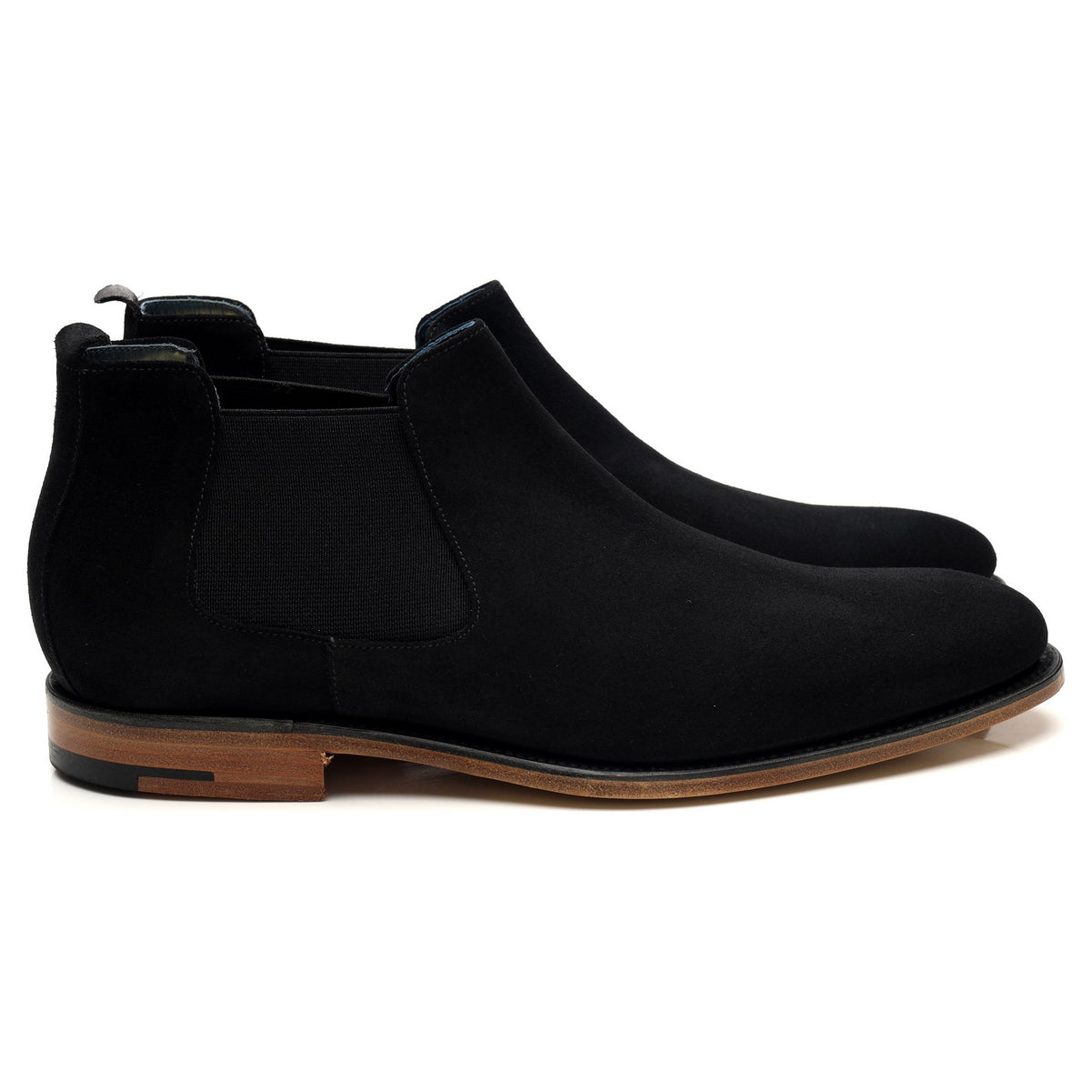 &#39;Lester&#39; Black Suede Chelsea Boots UK 8.5 F