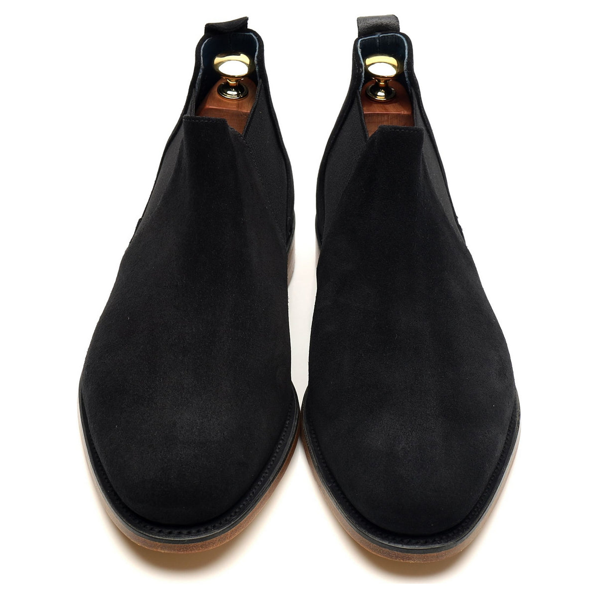 &#39;Lester&#39; Black Suede Chelsea Boots UK 8.5 F