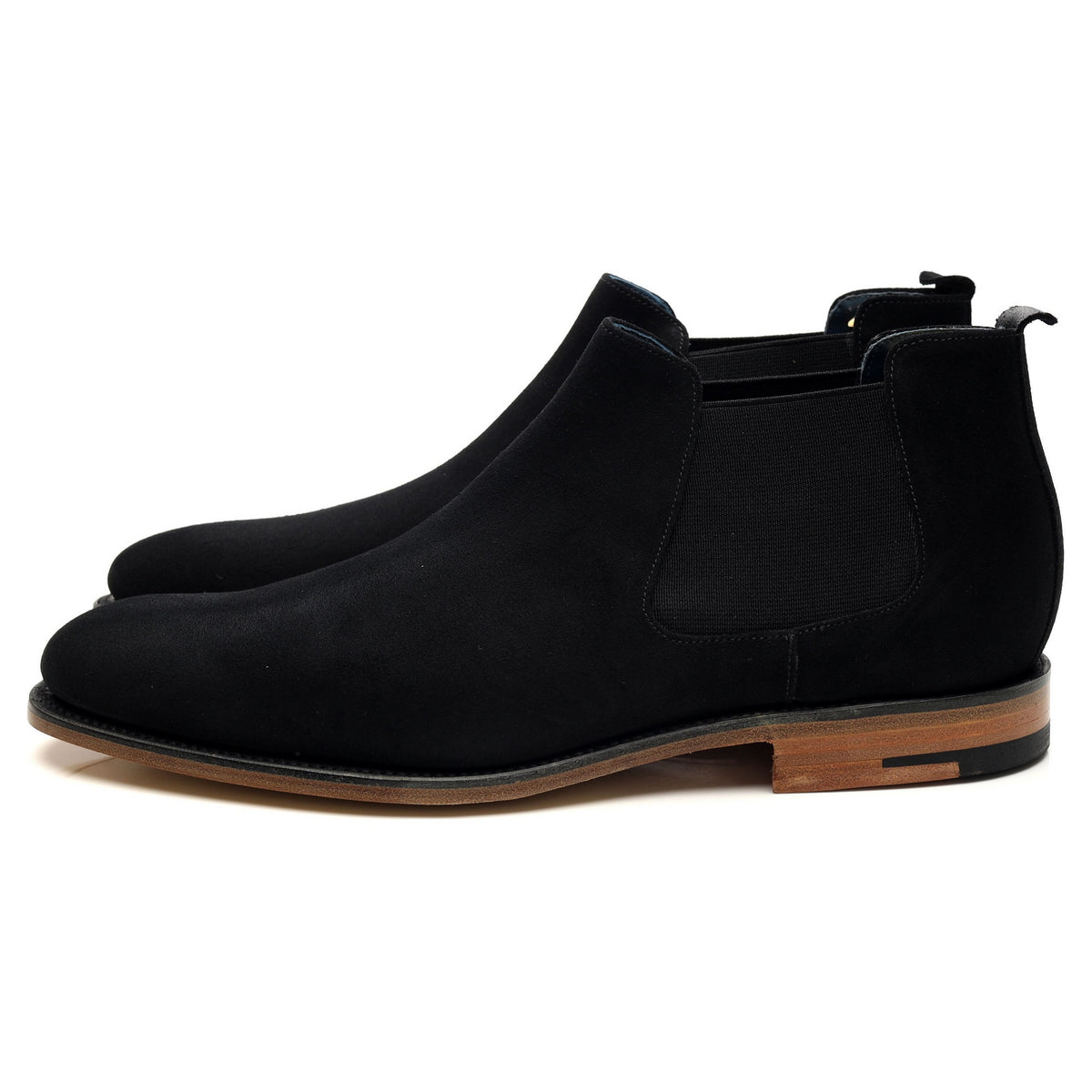 &#39;Lester&#39; Black Suede Chelsea Boots UK 8.5 F