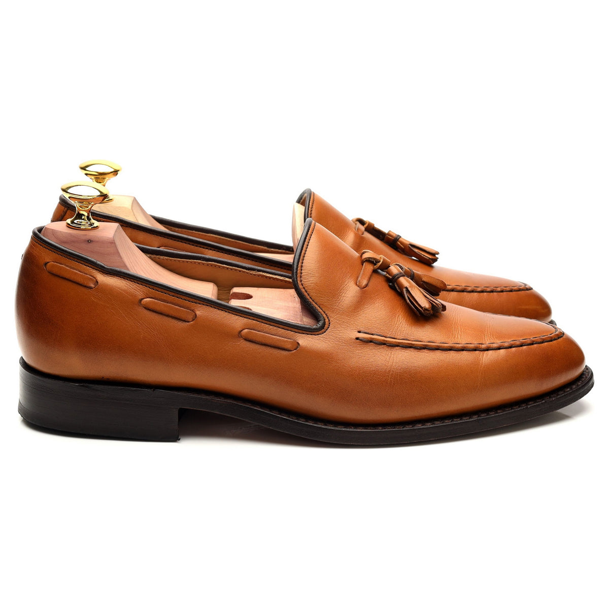 &#39;Litchfield&#39; Tan Brown Tassel Loafers UK 7 F