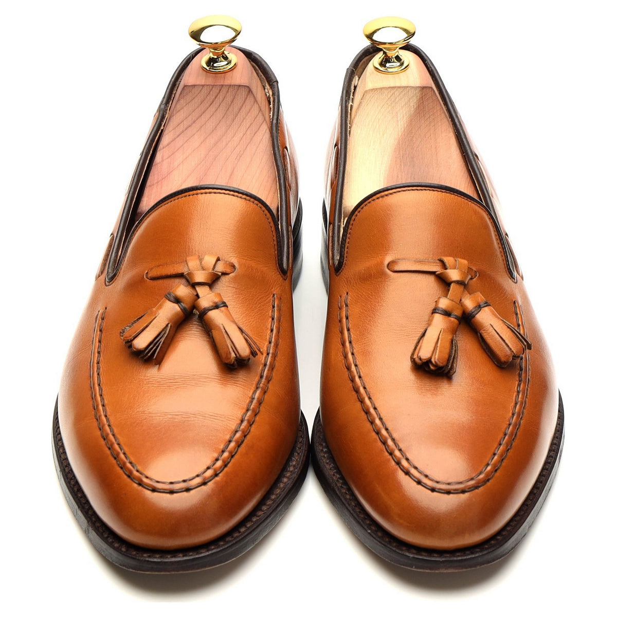 &#39;Litchfield&#39; Tan Brown Tassel Loafers UK 7 F