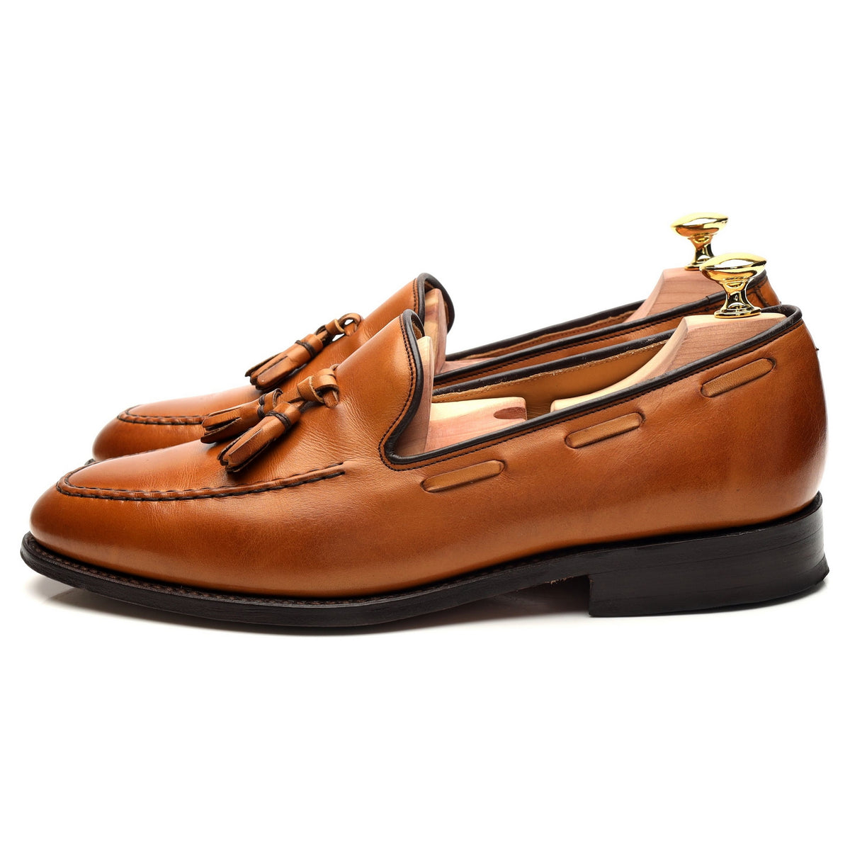 &#39;Litchfield&#39; Tan Brown Tassel Loafers UK 7 F