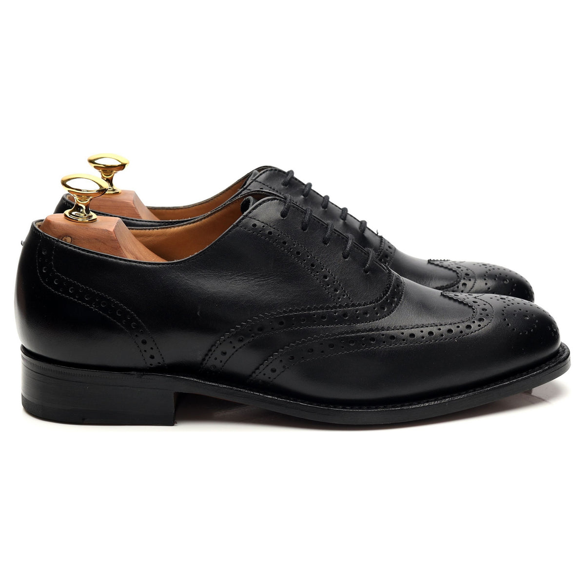 &#39;Glasgow&#39; Black Leather Oxford Brogues UK 6 G