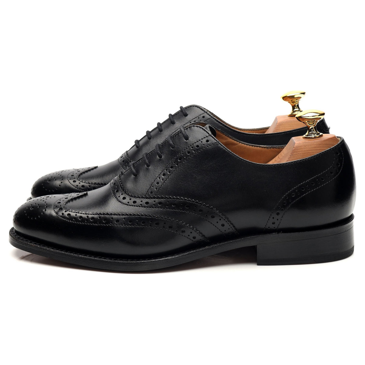 &#39;Glasgow&#39; Black Leather Oxford Brogues UK 6 G