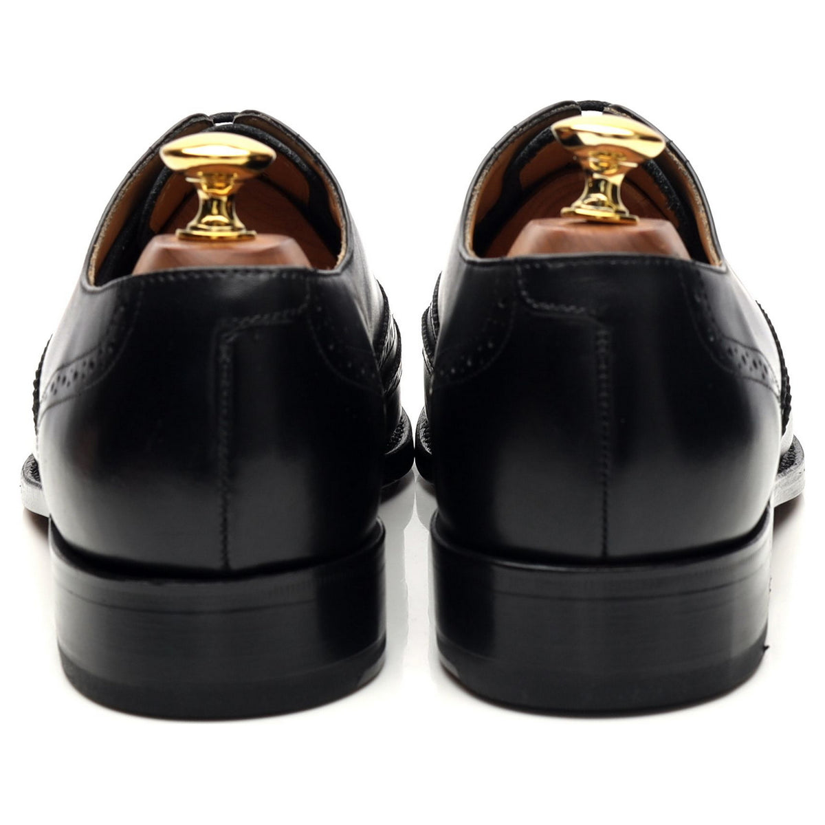 &#39;Glasgow&#39; Black Leather Oxford Brogues UK 6 G