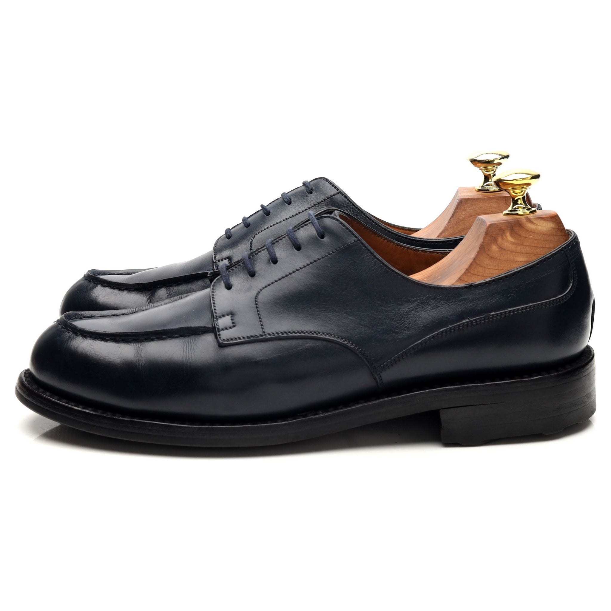 J.M.WESTON Golf Derby Black Box calf 7/D Golf' Navy Blue Leather