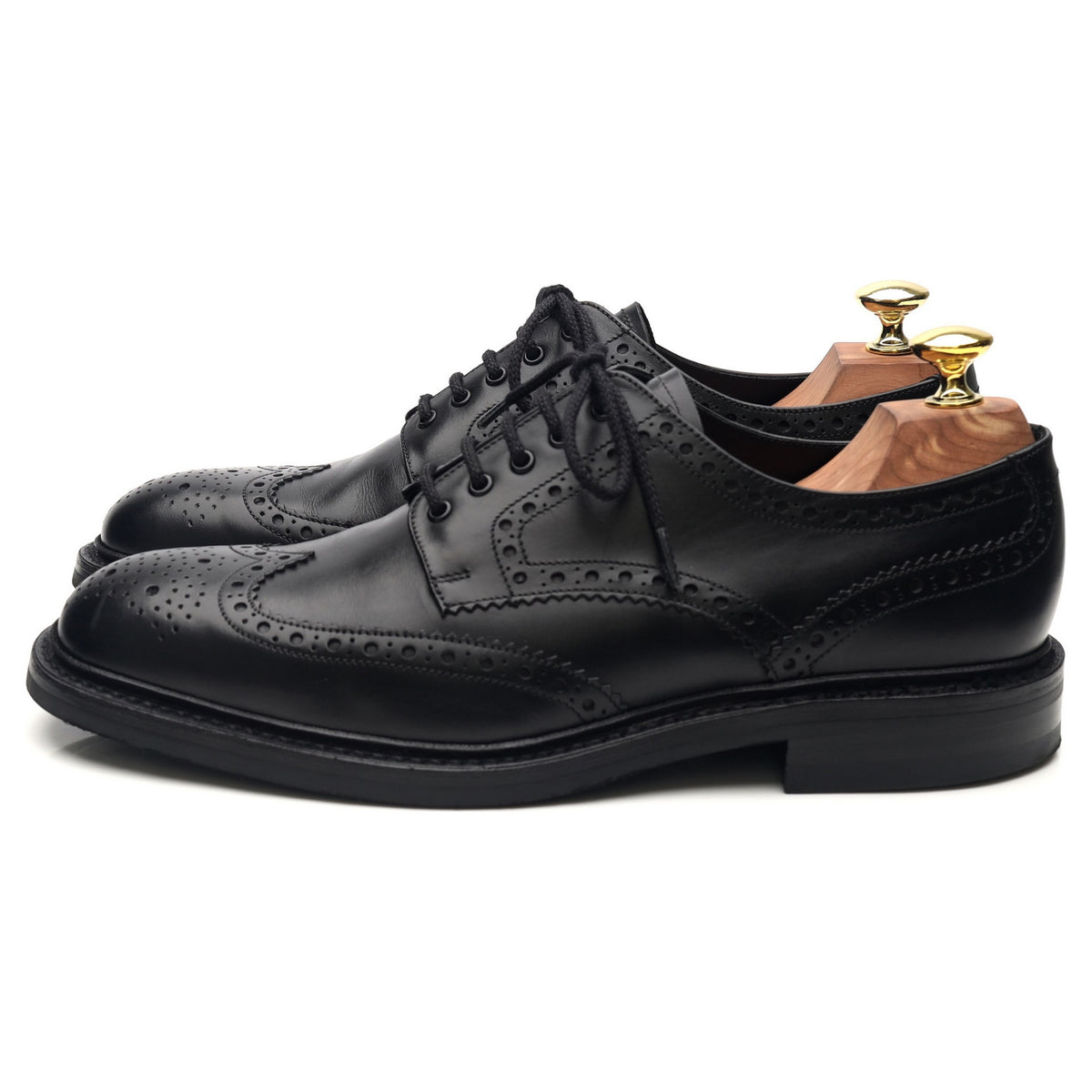 1880 &#39;Chester 2&#39; Black Leather Derby Brogues UK 7.5 F