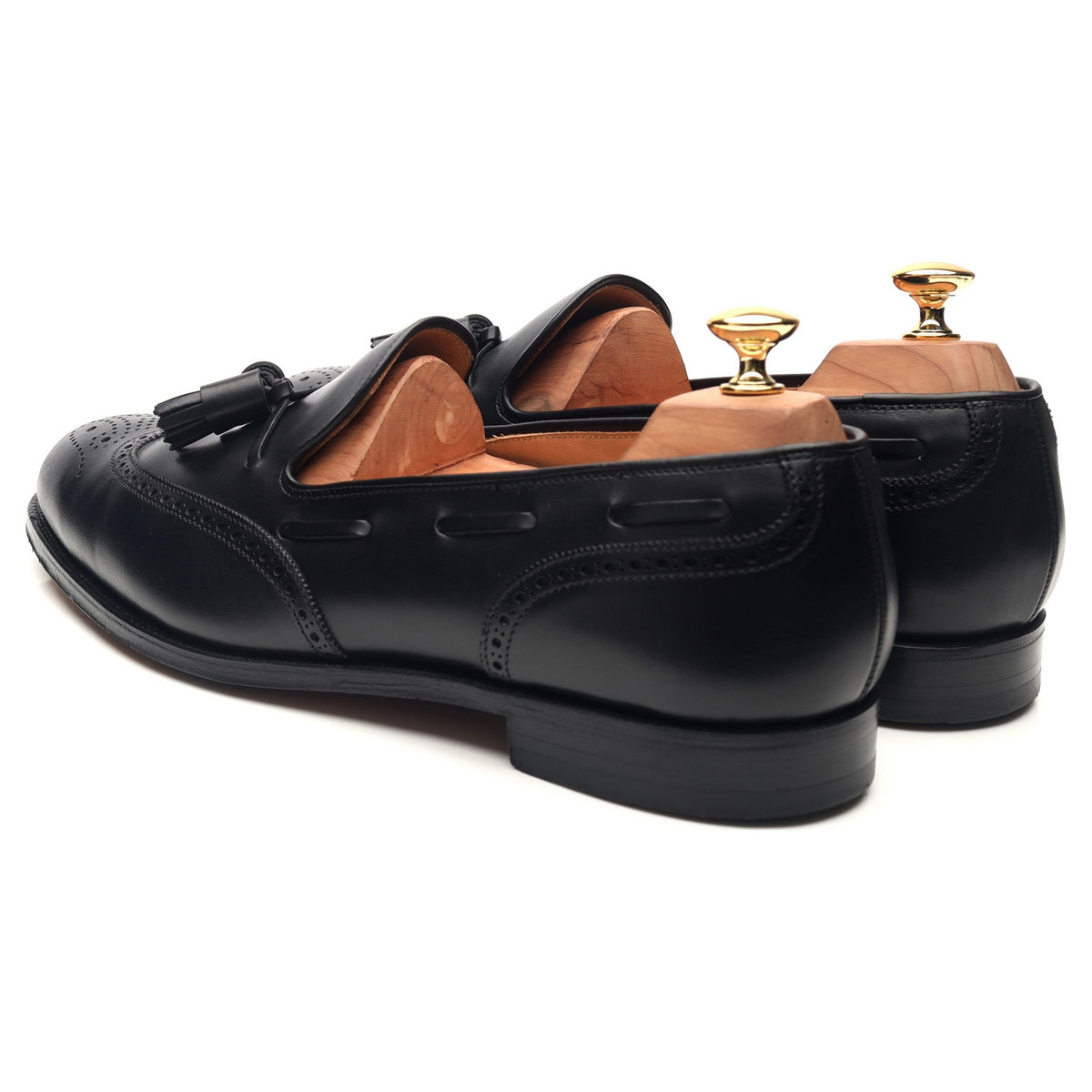 &#39;Lichfield 2&#39; Black Leather Tassel Loafers UK 10 E