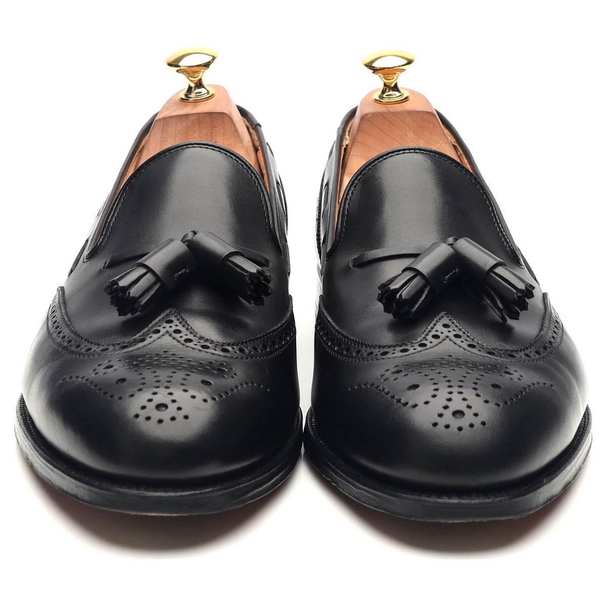 &#39;Lichfield 2&#39; Black Leather Tassel Loafers UK 10 E