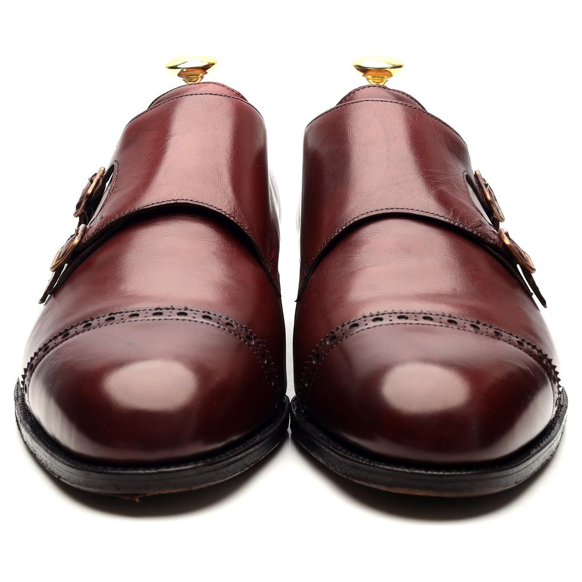 Burgundy Leather Double Monk Strap UK 9 F