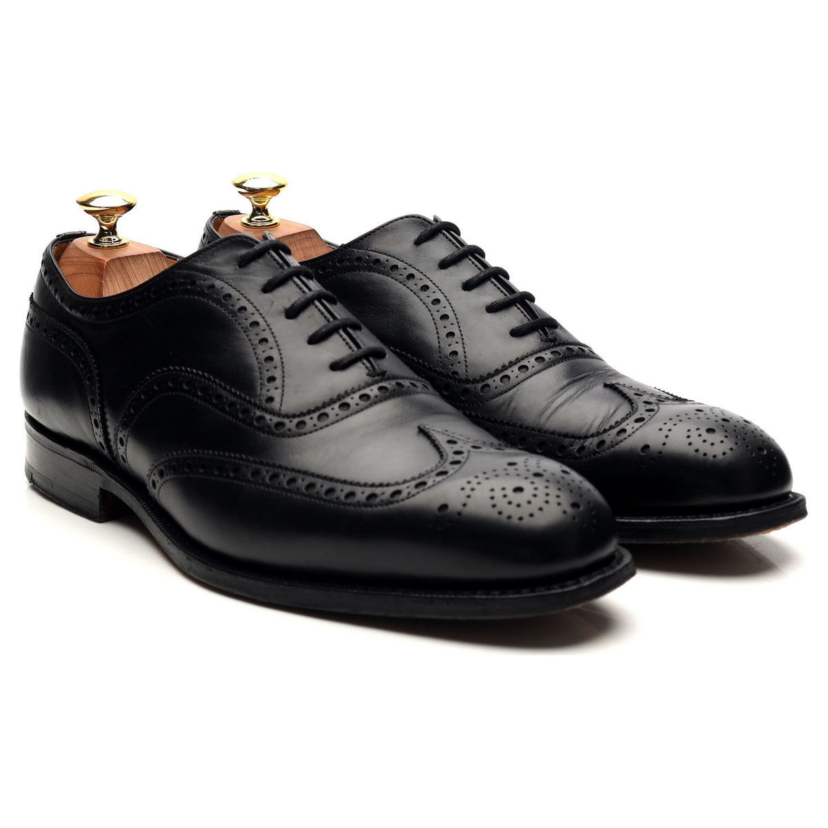 &#39;Chetwynd&#39; Black Leather Oxford Brogues UK 7.5 G