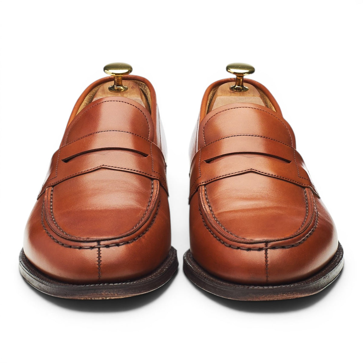 'Darwin' Tan Brown Leather Loafers UK 8.5 F