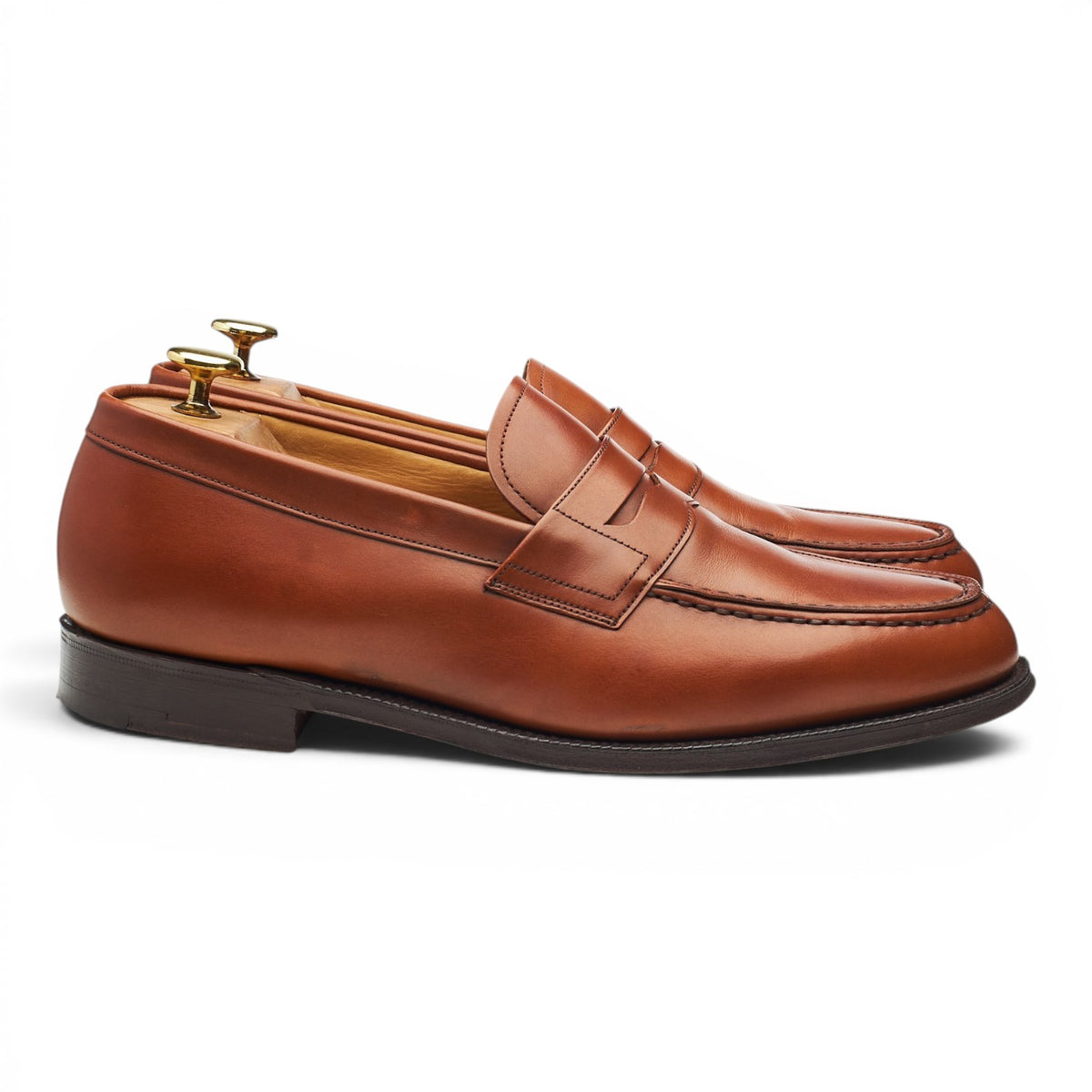 'Darwin' Tan Brown Leather Loafers UK 8.5 F