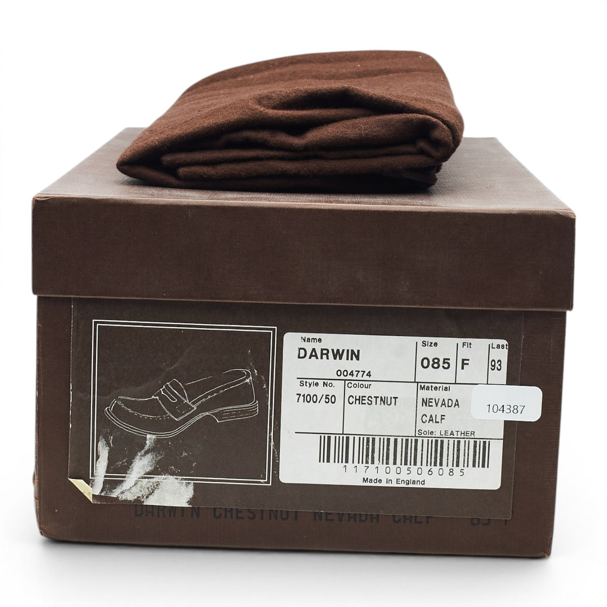 'Darwin' Tan Brown Leather Loafers UK 8.5 F