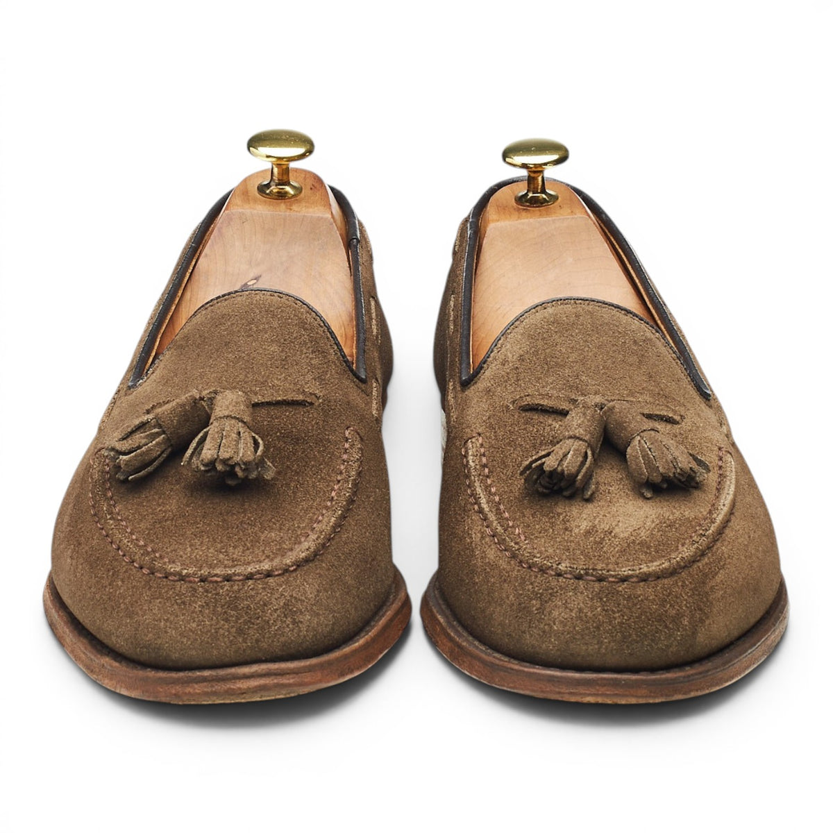 'Fosbury' Light Brown Suede Tassel Loafers UK 8.5 F