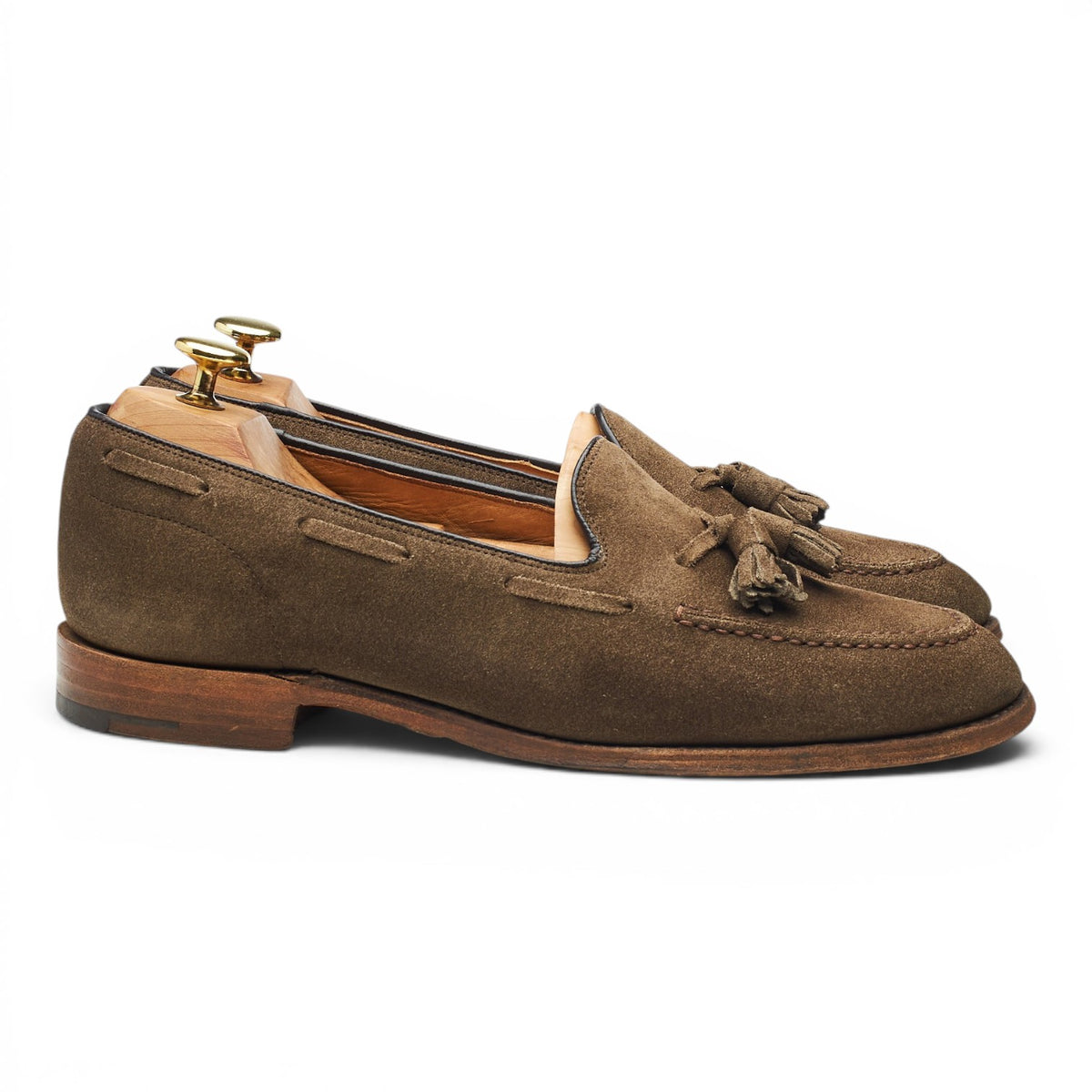 'Fosbury' Light Brown Suede Tassel Loafers UK 8.5 F