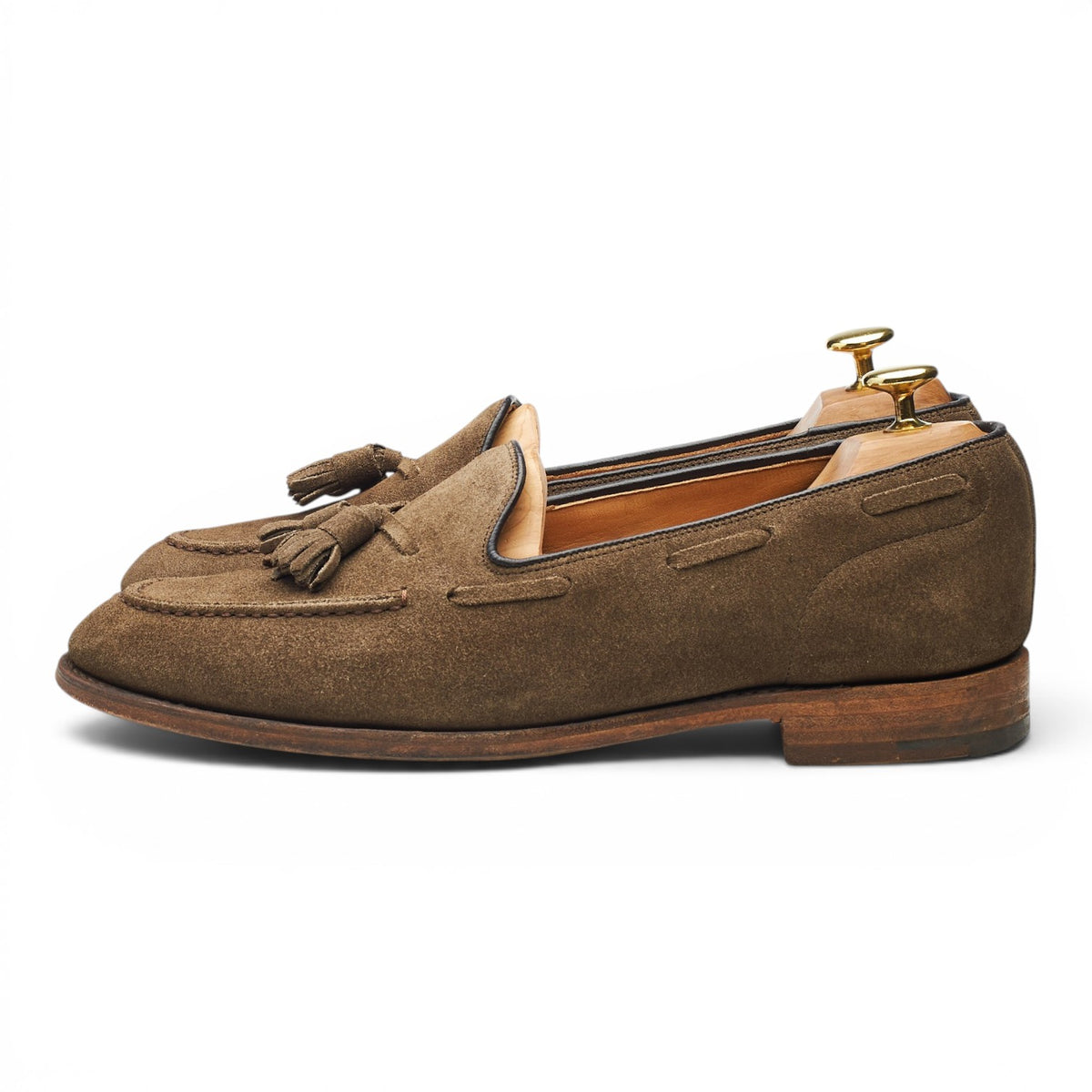 'Fosbury' Light Brown Suede Tassel Loafers UK 8.5 F