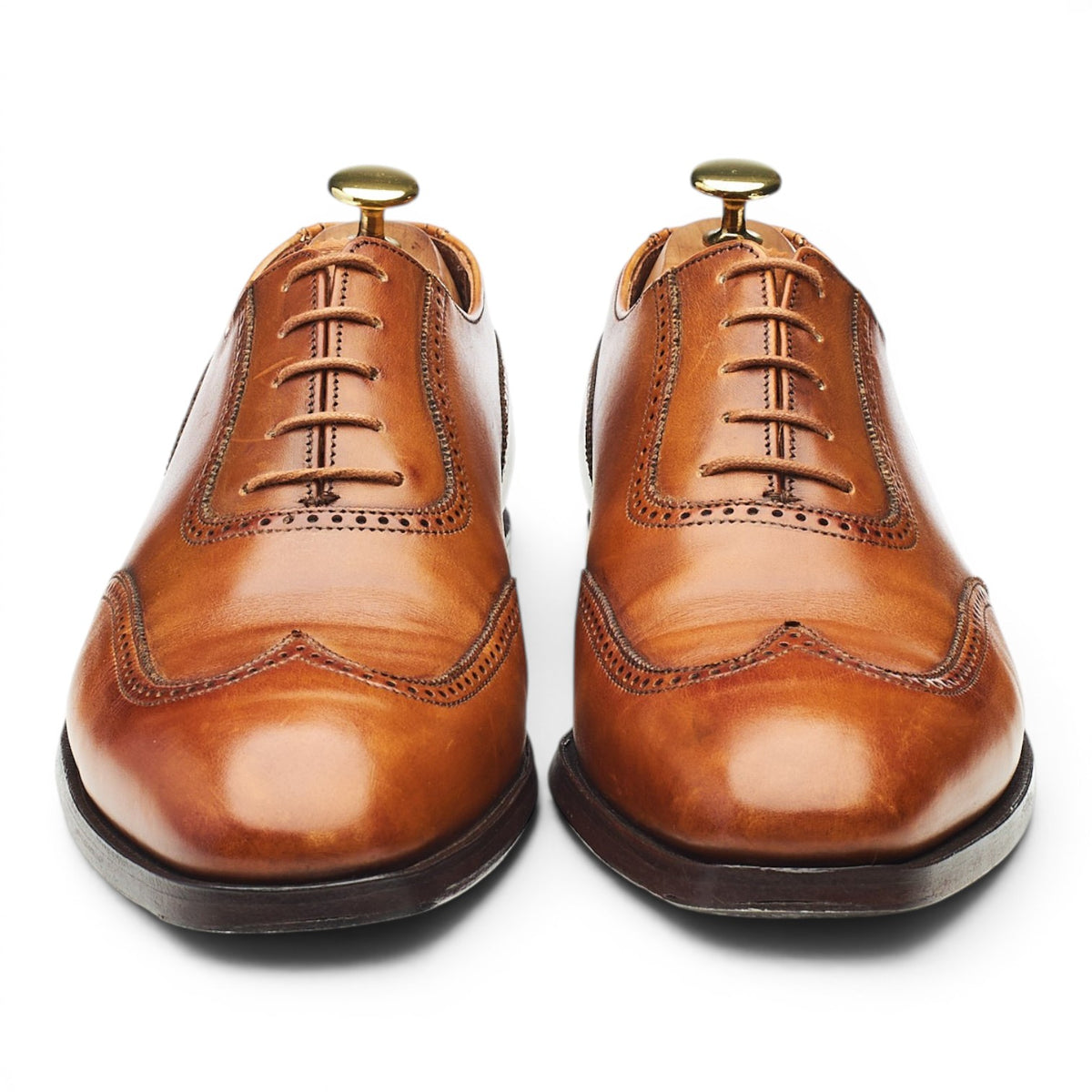 Tan Brown Leather Oxford Brogues UK 8 E