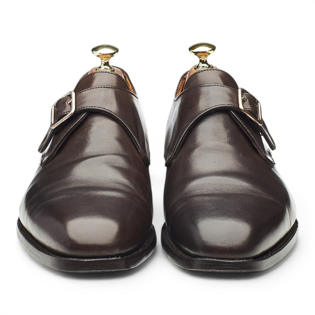 'Mayfair' Dark Brown Leather Monk Strap UK 7.5