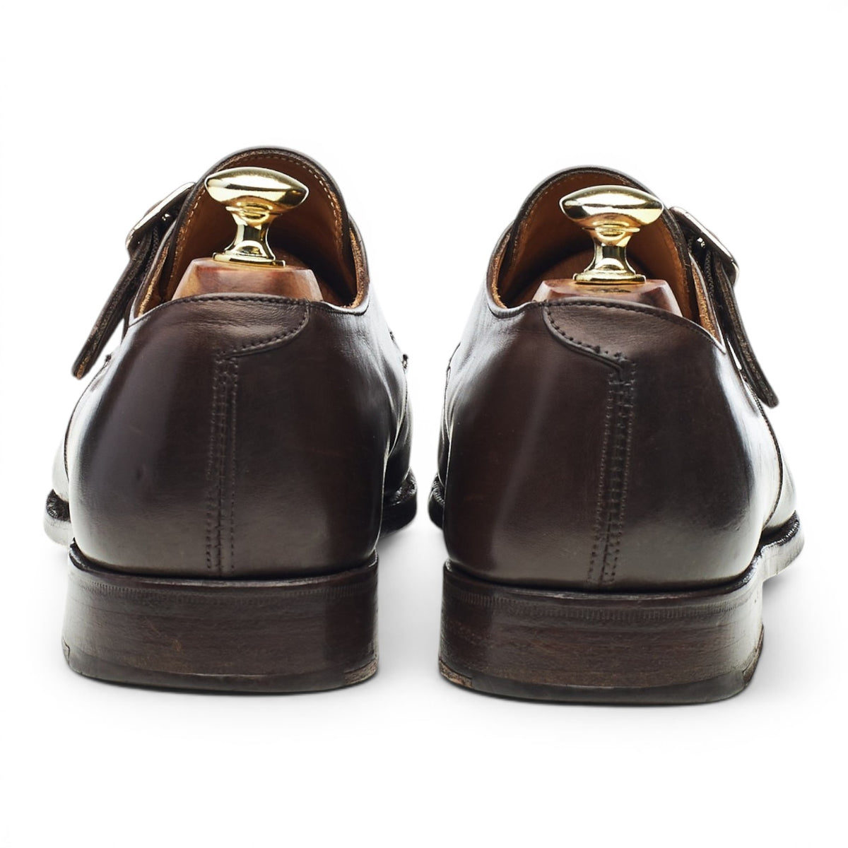 'Mayfair' Dark Brown Leather Monk Strap UK 7.5