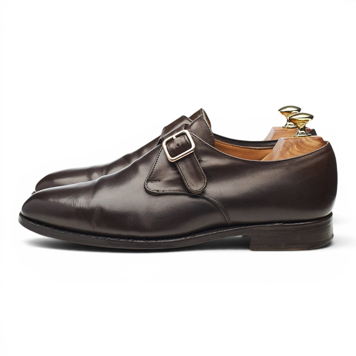 'Mayfair' Dark Brown Leather Monk Strap UK 7.5