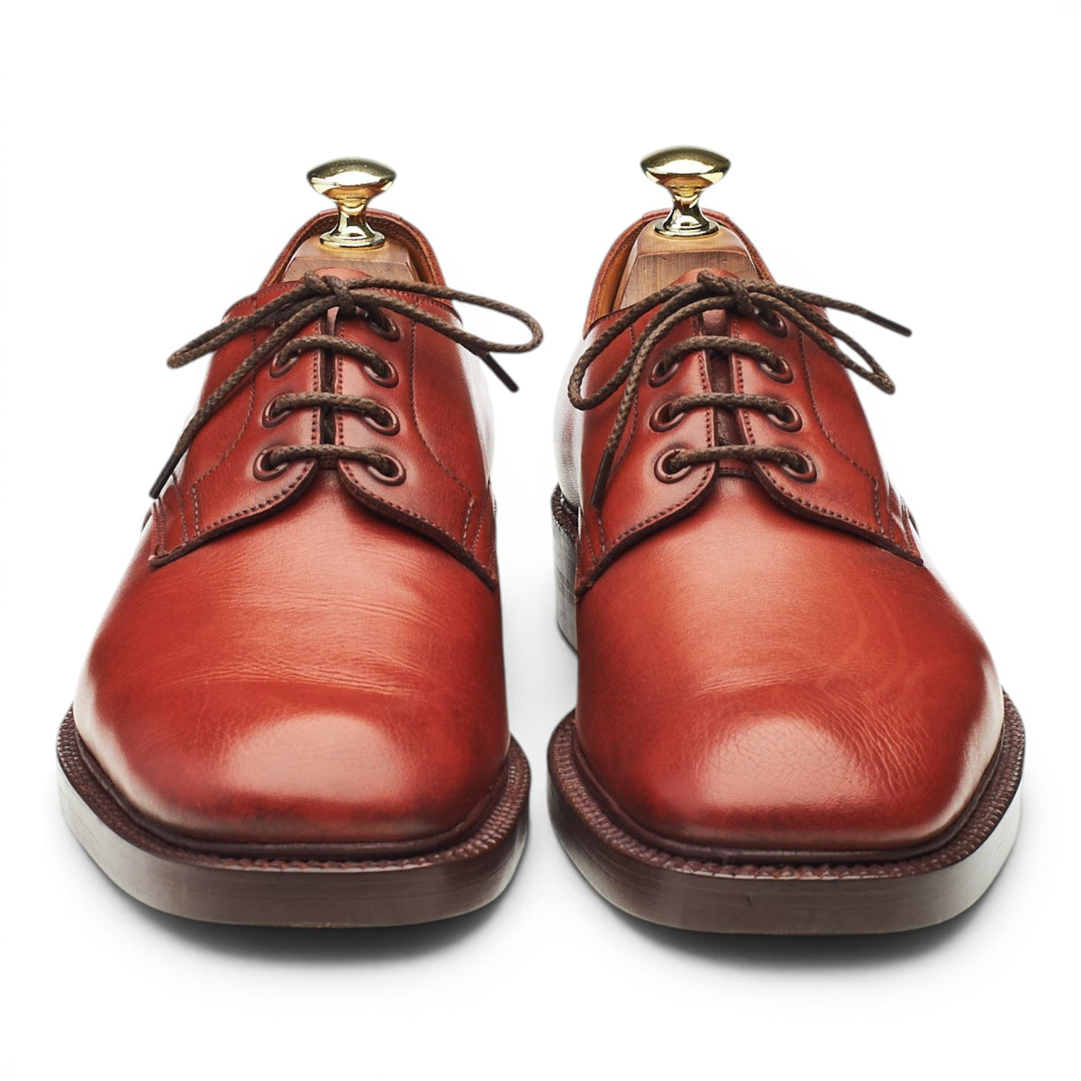 Tan Brown Leather Derby UK 7.5 E