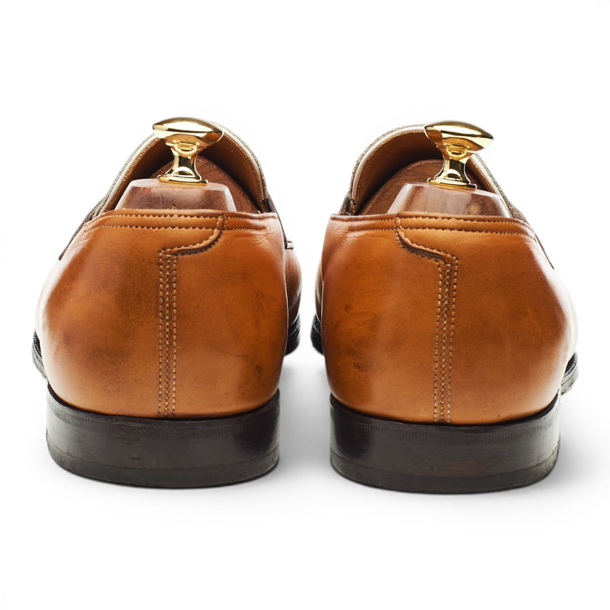 MTO 'Lopez' Tan Brown / White Leather Loafers UK 10 E