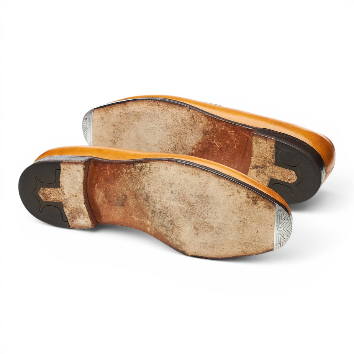 MTO 'Lopez' Tan Brown / White Leather Loafers UK 10 E