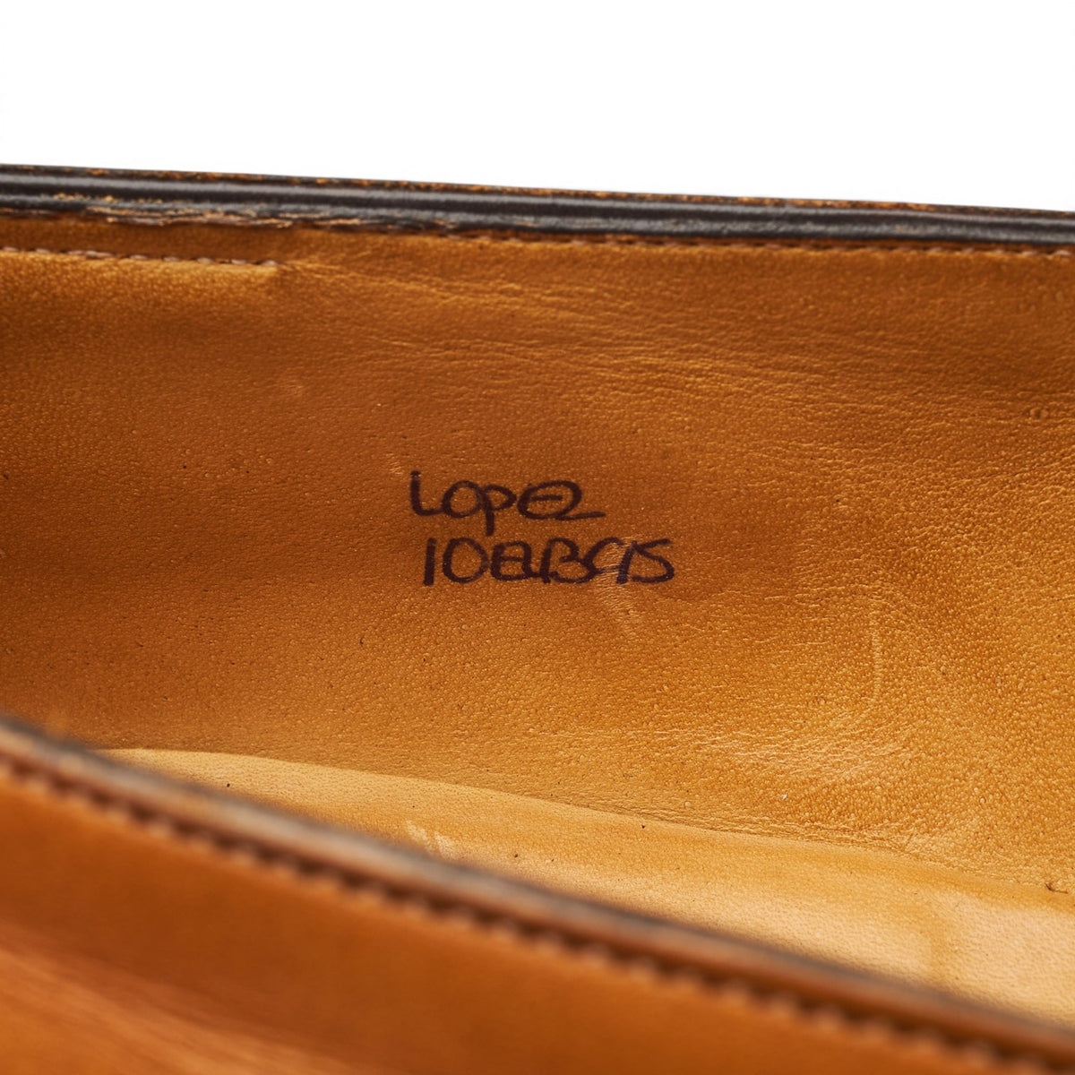 MTO 'Lopez' Tan Brown / White Leather Loafers UK 10 E
