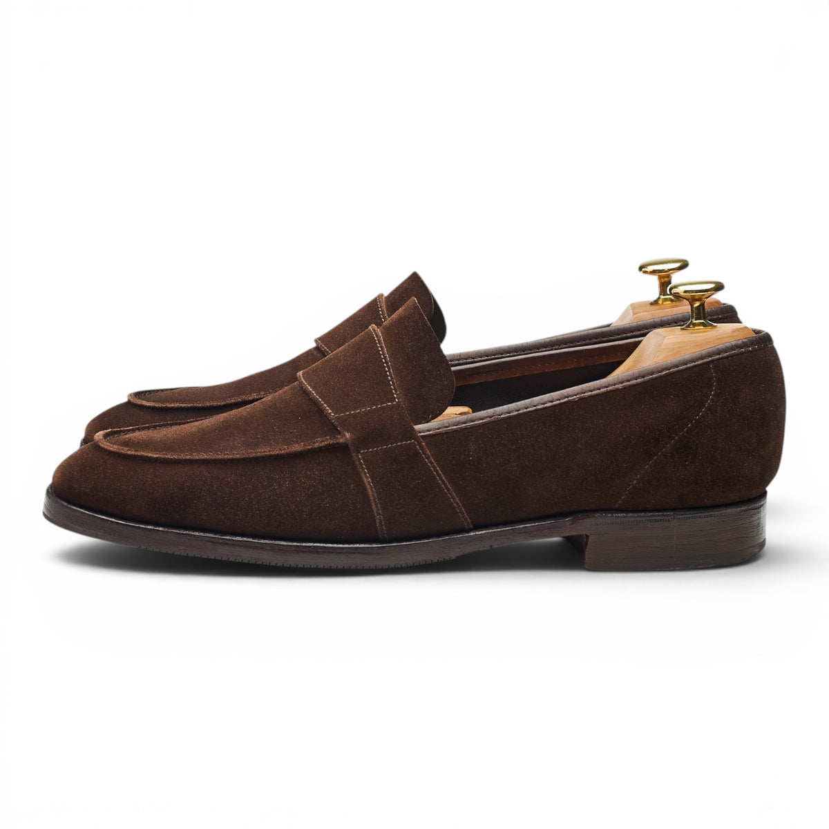 Dark Brown Suede Loafers UK 8.5 E