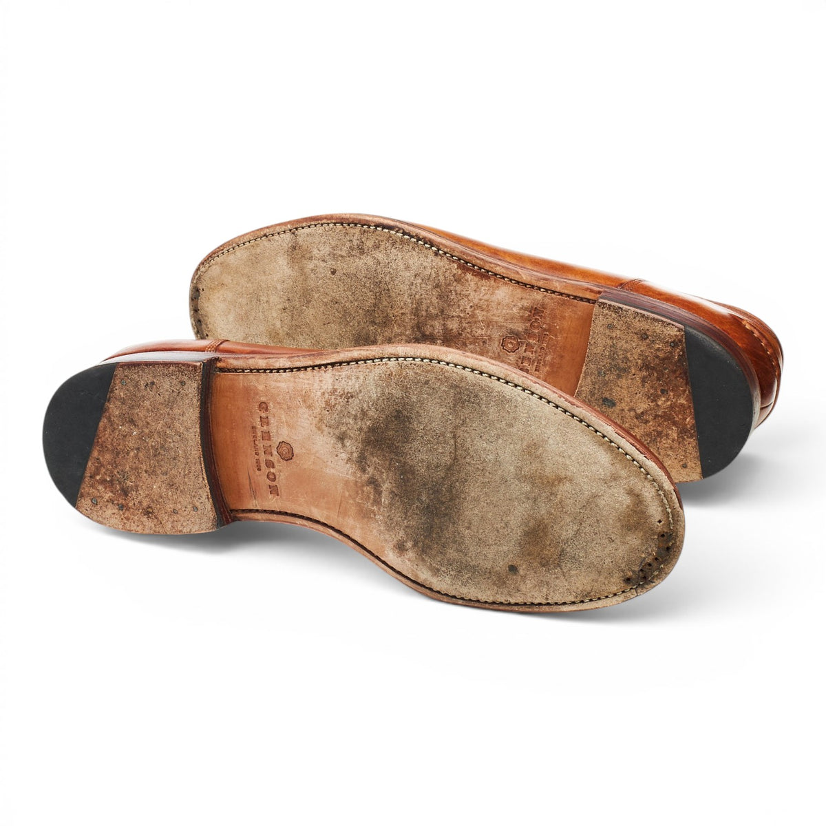 'Maxwell' Tan Brown Leather Loafers UK 10 E