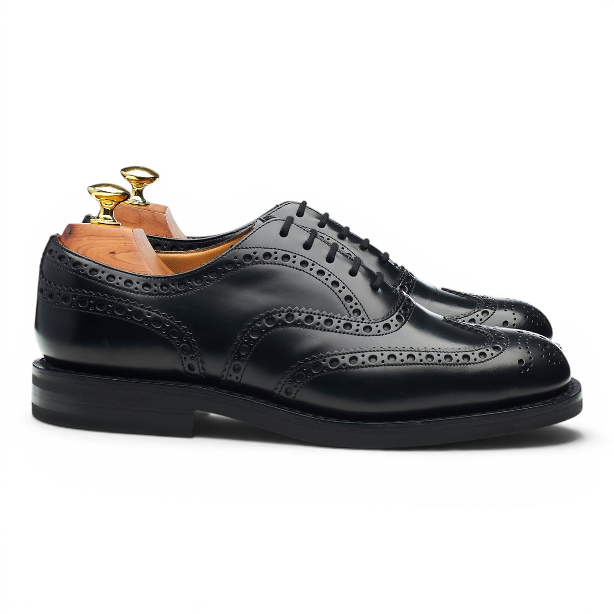 'Burwood' Black Leather Oxford Brogues UK 9 G