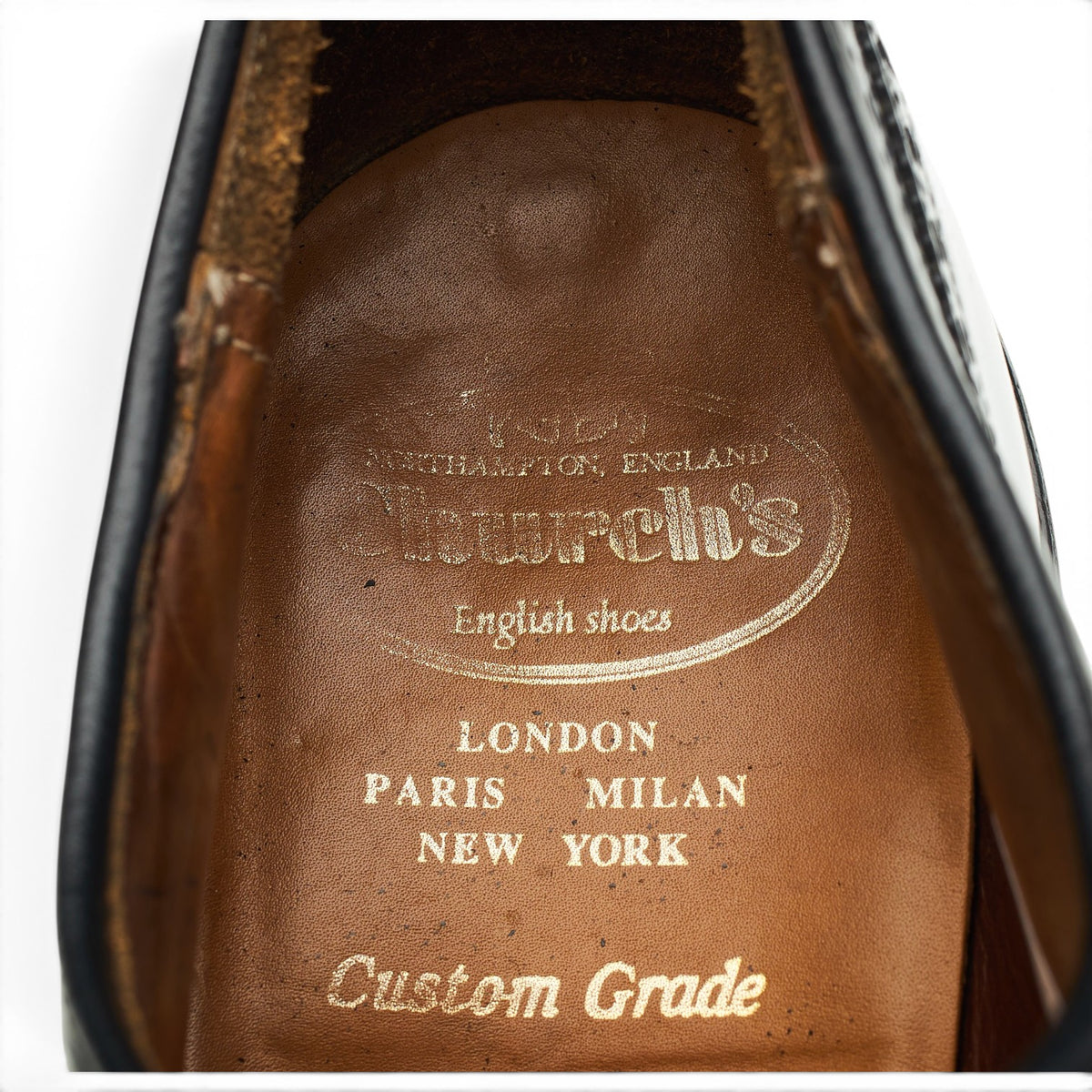 'Grafton' Black Leather Derby Brogues UK 8.5 F