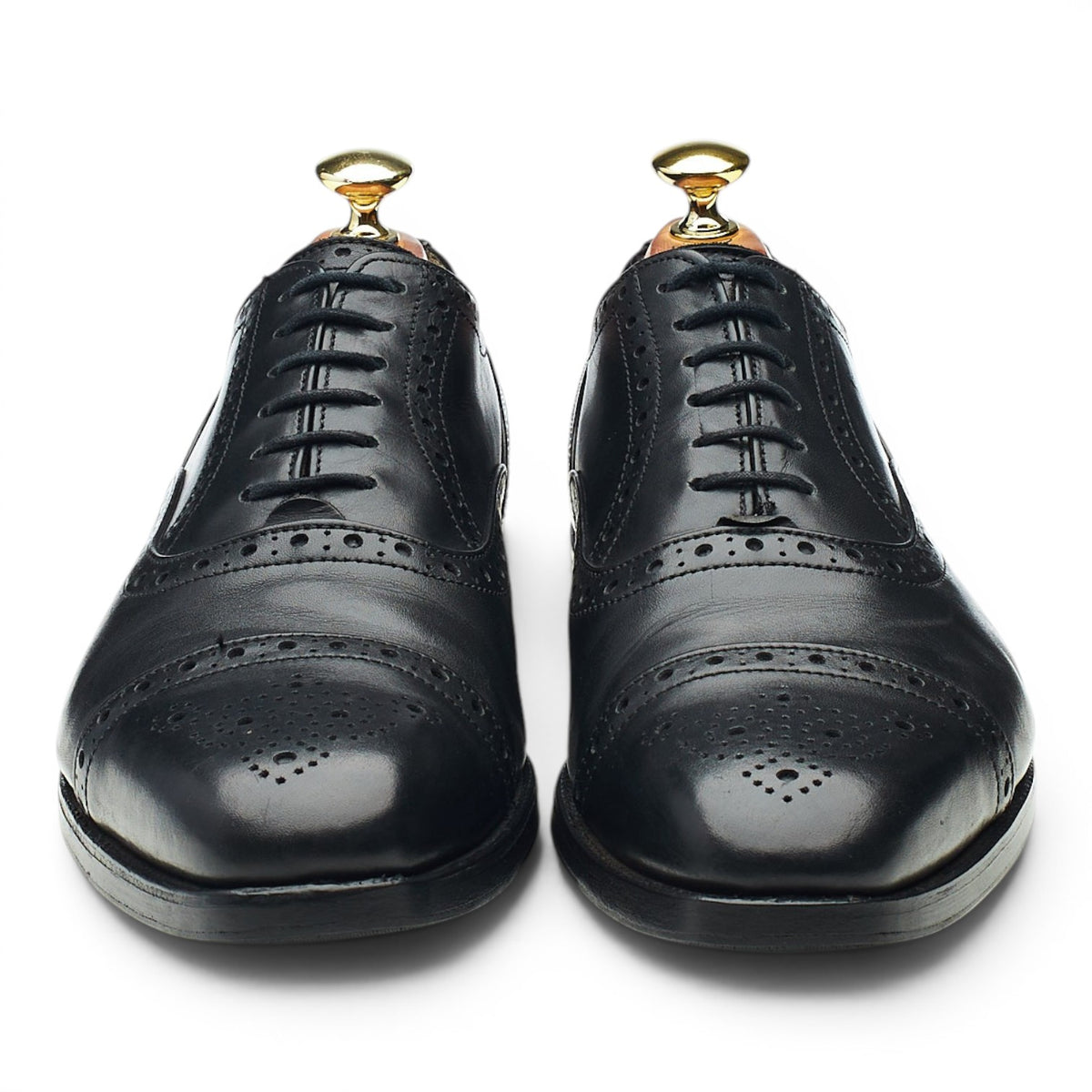 'Kensington' Black Leather Oxford Brogue UK 7
